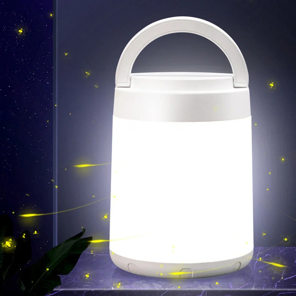 

Outdoor Camping LED Night Light Rechargeable Camping Light Bedside Lamp Handle Rope for Bedroom Living Room Parties Outdoors