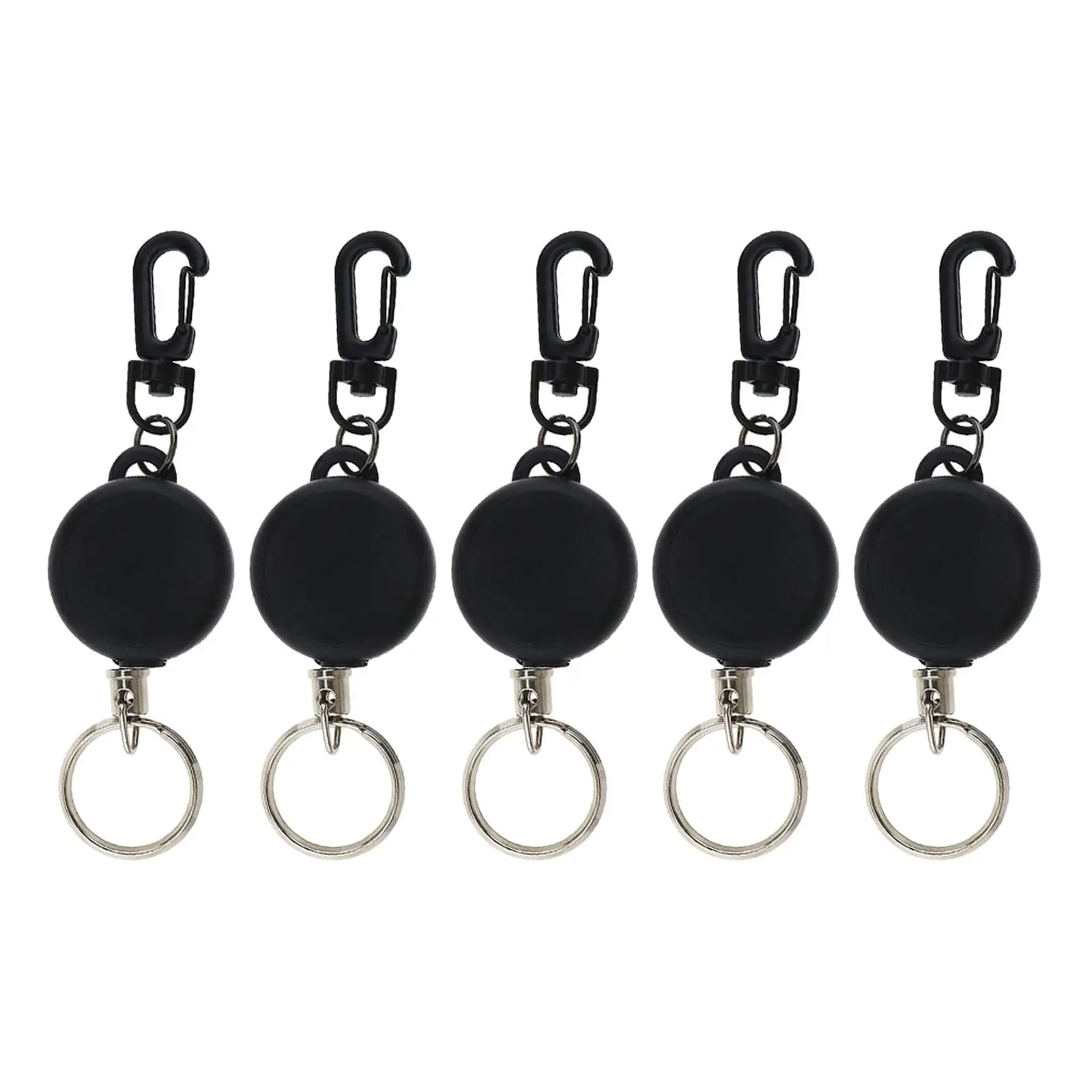 5 Pieces Retractable Durable Split Pull 60cm Tool Extendable Key Chain Wire Rope