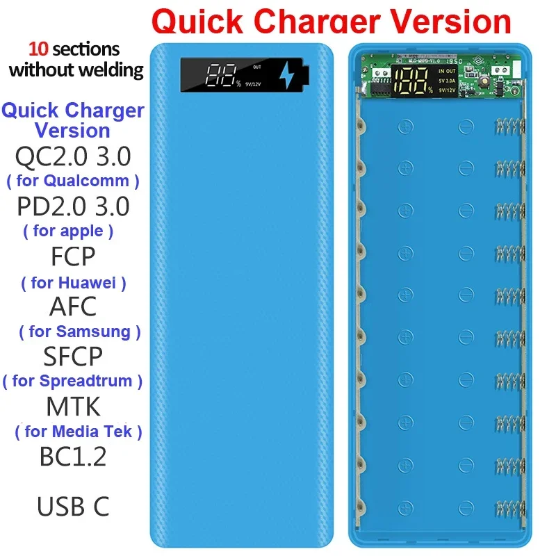 Plastic 18650 Battery Storage Box DIY Shell Case Dual USB Power Bank