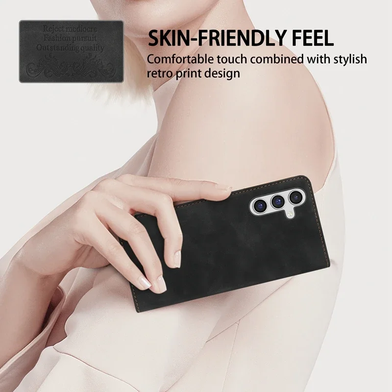 Luxurious Magnetic Flip Leather Wallet Case with Card Slot
