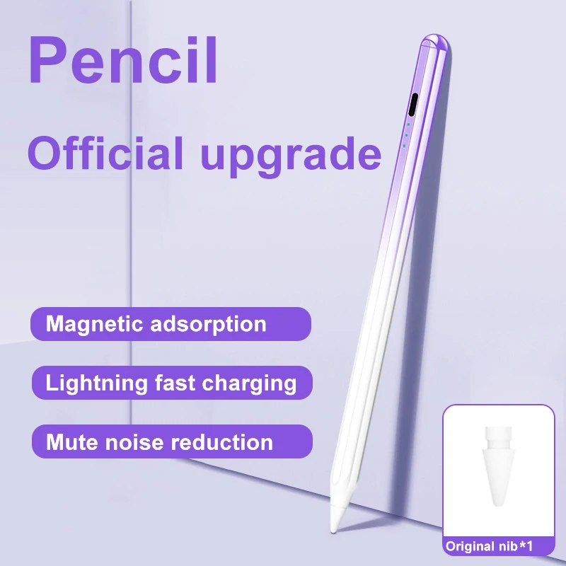 

iFacemall Gradient For iPad Pencil Apple Pen Stylus For Apple Pencil for iPad Air 4 5 2021 Pro11 12.9 2020 Touch Pen Purple