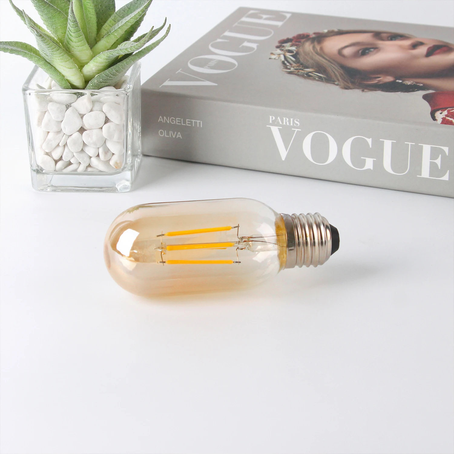 Description Picture 6 of item6PCS Vintage Edison LED Filament Light Bulb 4W E27 T45 40W Equal Tubular Bulbs Chandelier Replacement Bulb Christmas Decoration