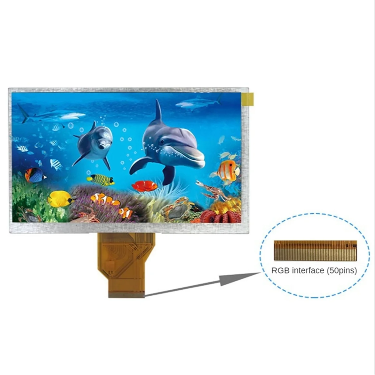 7 Inch TFT LCD Screen Universal Display 50 Pins HD 800X480 Repair Replacement Monitor for Car Vehicle Replace Scree