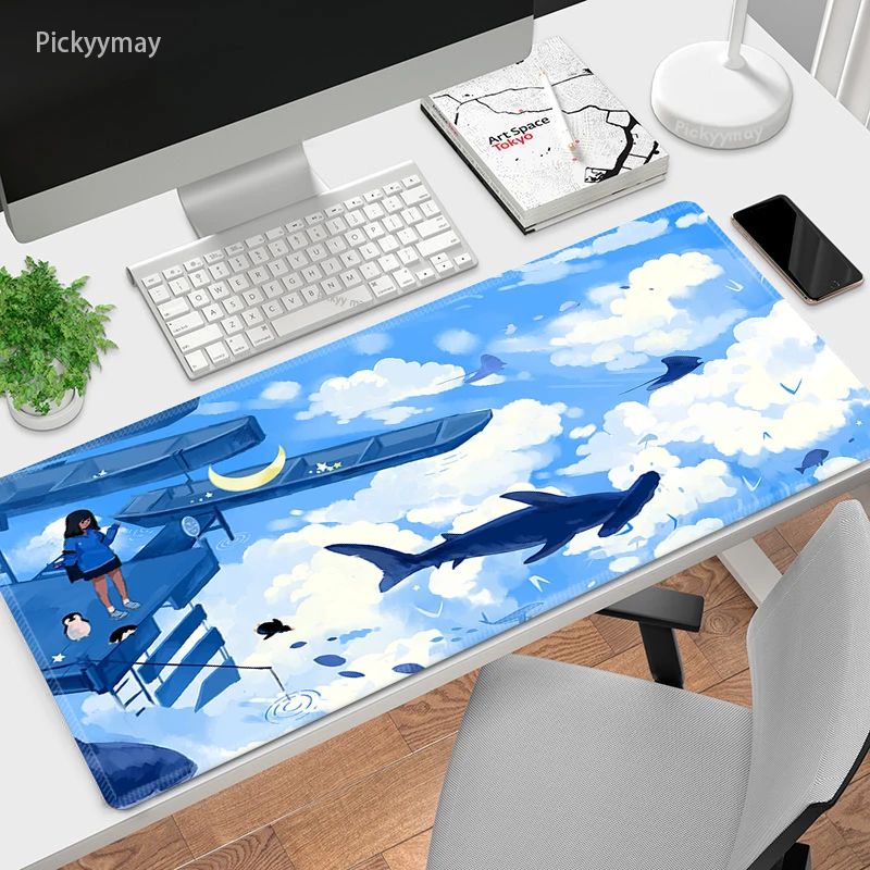 

Illustration 80x30cm XXL Lock Edge Mousepads Large Mousepad Keyboard Mats Mouse Mat Office Desk Pad For Gift Mouse Pads Antislip