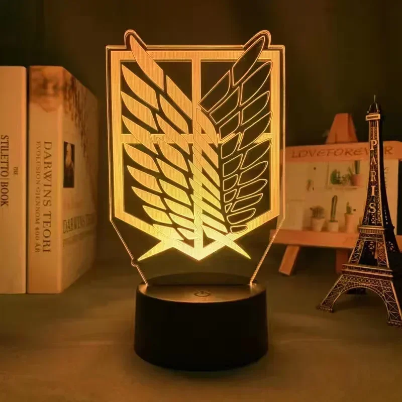 thumbnail image 1 of Nueva lámpara LED de noche de Anime Attack on Titan, figura de Anime, lámpara 3d, decoración de dormitorio, regalo de cumpleaños para niños, lámpara de Anime EREN, luz cálida, 1 of 4