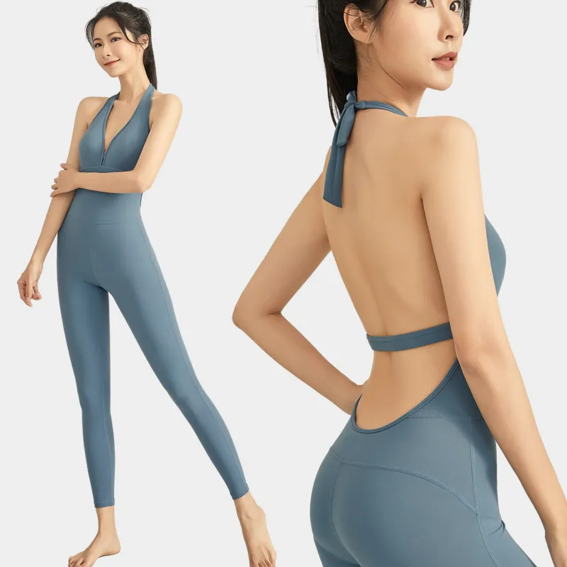 Sexy V-Neck Yoga Jumpsuits Hollow Out Shockproof Slim Fit Sports Rompers  One-Pieces Stretchy Hip Push Up Bodysuits Sportswear - AliExpress