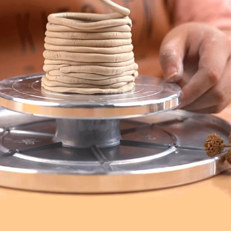 15-30cm Pottery Wheel Double-Sided Aluminum Pottery Turntable DIY Clay Tools Rotary Plate Cake Rotating Table Ceramics Clay Tool