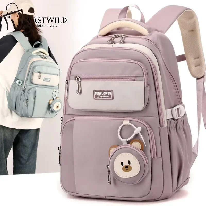 Lightweight Oxford Fabric School Backpack for Women and Boys