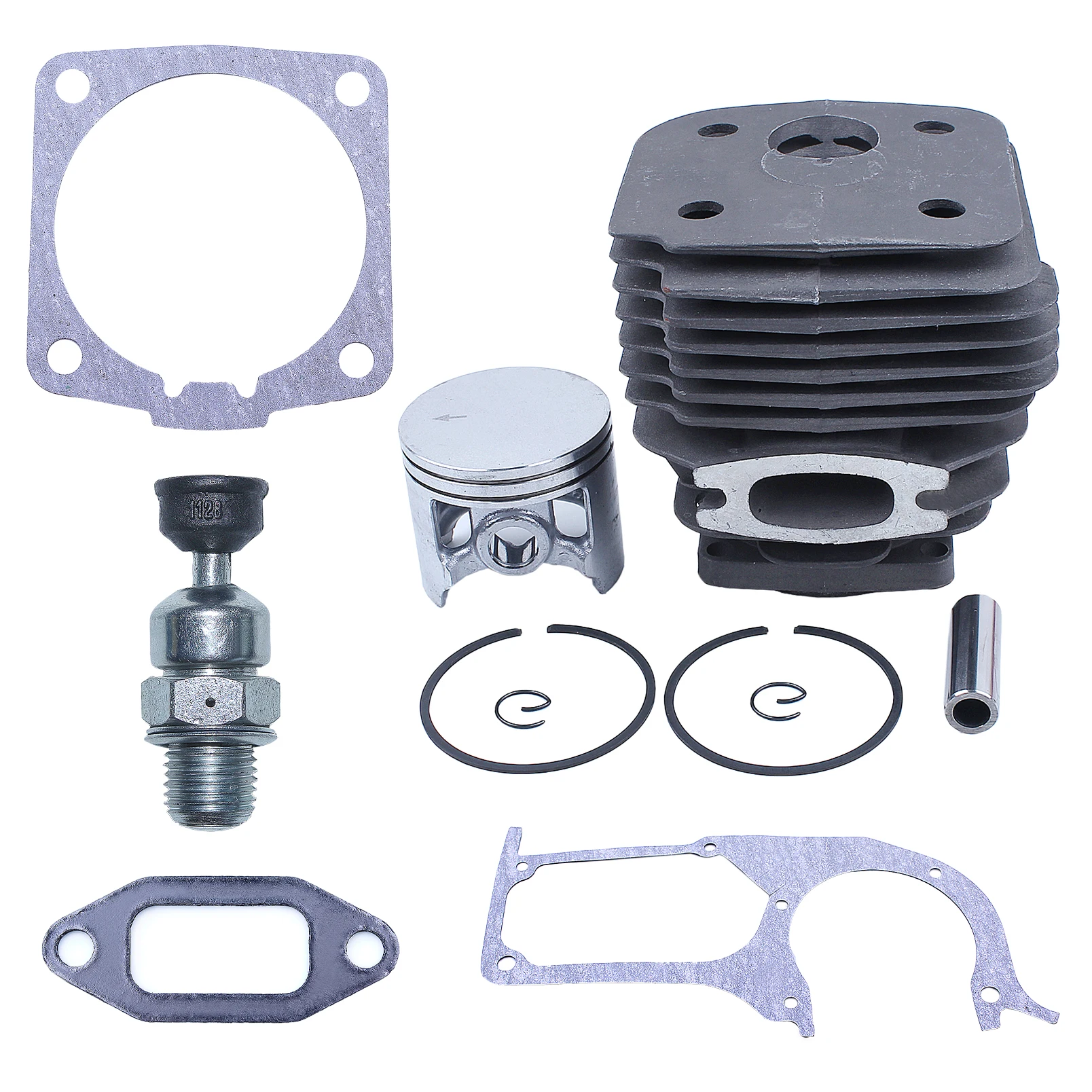 Kit de pistón de cilindro de 58mm para motosierra Husqvarna 395 395XP 395EPA, junta de silenciador de cárter, válvula de descompresión