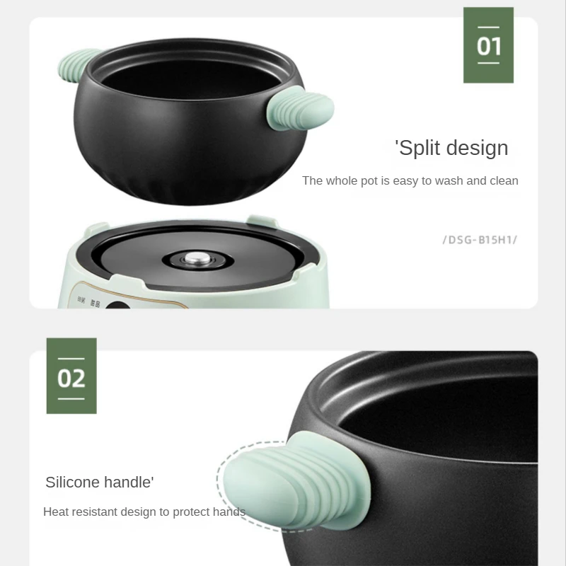 Electric Casserole Household Multi-function Small Stew Pot Watertight Bird's Nest Stew Pot Ceramic Porridge