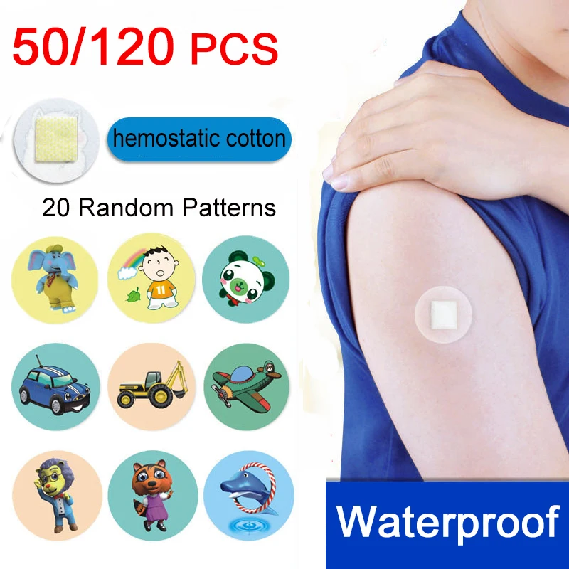 

120pcs/set Kids Children Round Band Aid Vaccinum Syringe Injection Orifice Hole Patch Wound Plaster Waterproof Adhesive Bandages