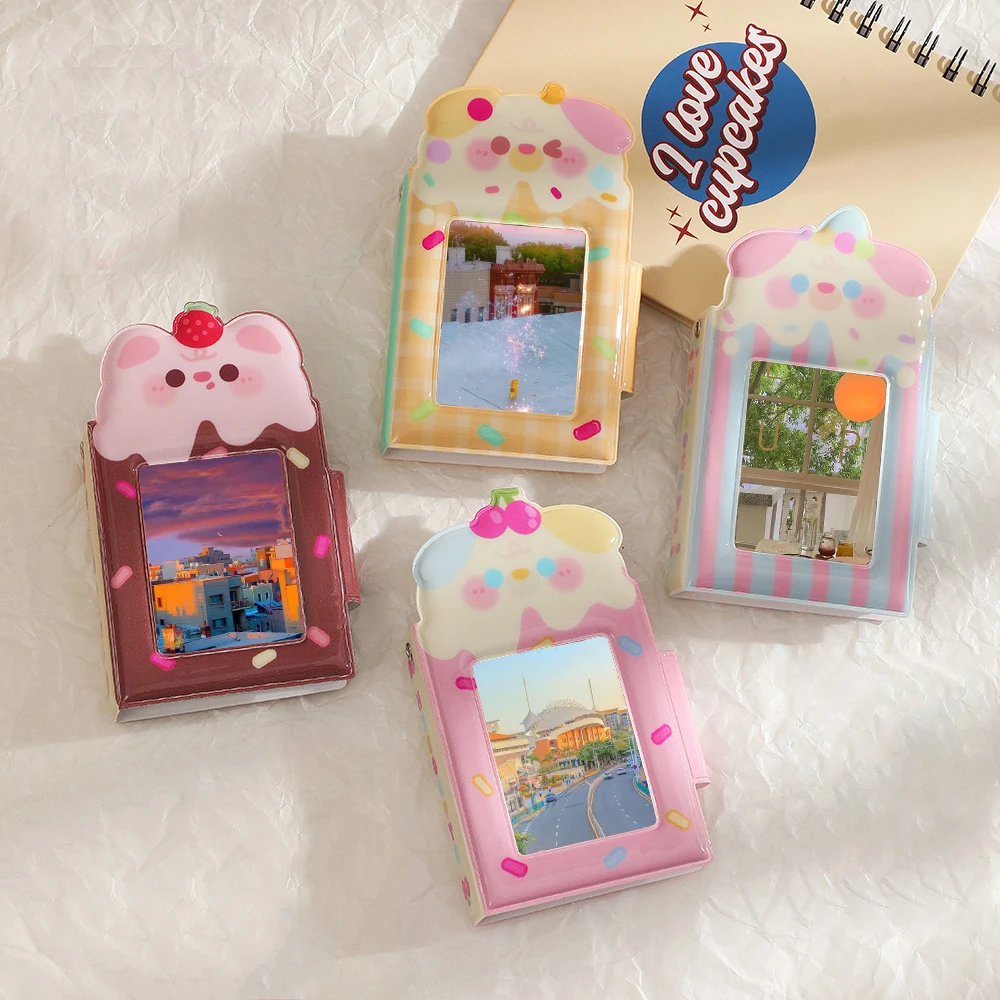 

3 Inch Photo Album Cartoon Cute Storage Album Cartoon Photo Album Square Hollow Collection Book 40 Slots Photocard Holder