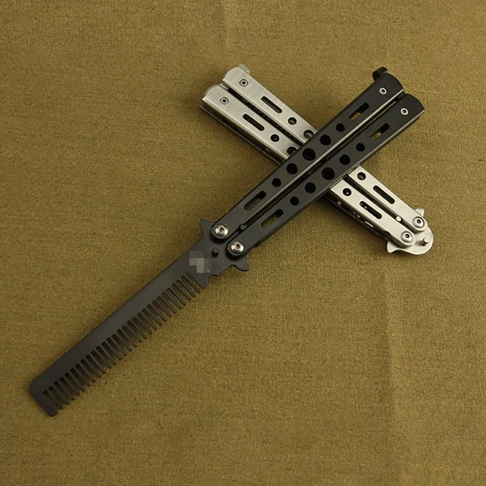 Stainless Steel Folding Butterfly Combs Stainless Steel Folding Training Practice Combs Hair Styling Tools For Sport Outdoor Use