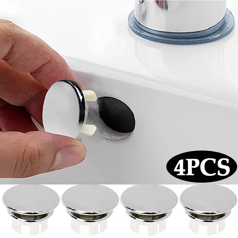 

4Pcs Plastic Sink Overflow Cover Kitchen Bathroom Wash Basin Trim Bath Drain Cap Ceramic Basin Round Sink Overflow Ring Hole
