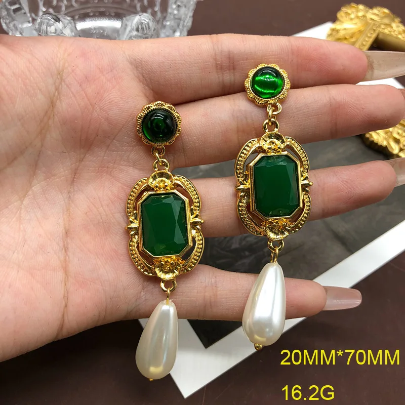 European and American retro palace style colorful gemstone necklace