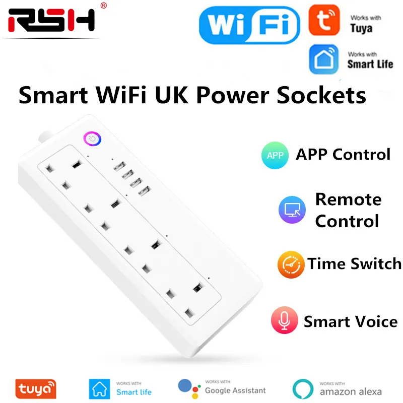 Uk13a Smart Wifi Power Strip Surge Protector App Controlled Tuya Power