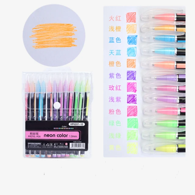 6-12Pcs/Box Drawing Painting Marker Pens Metallic Color Pens for Black Paper Art Supplies Marker Pen Stationery Material Escolar 12Color Marker Pen C