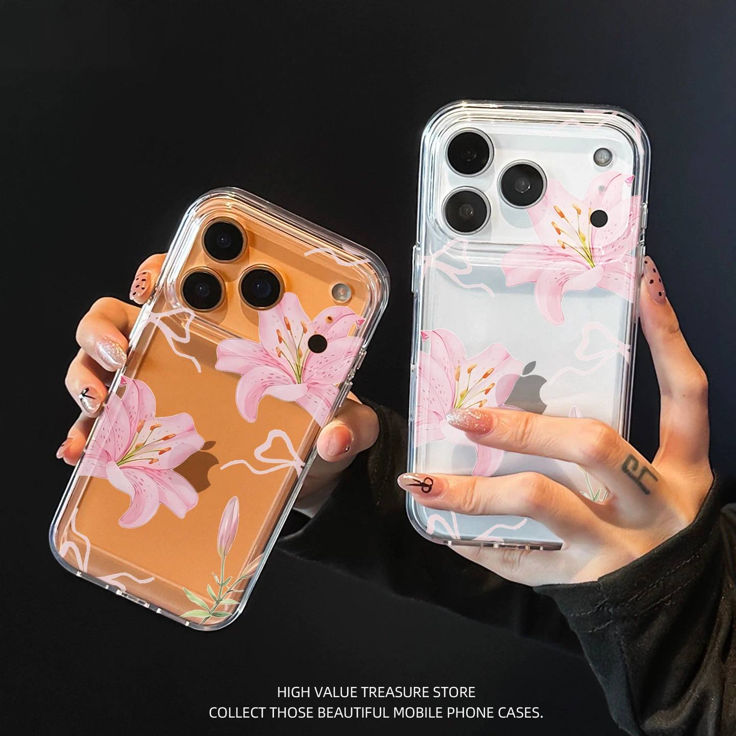 Floral Shockproof Transparent Silicone Phone Case