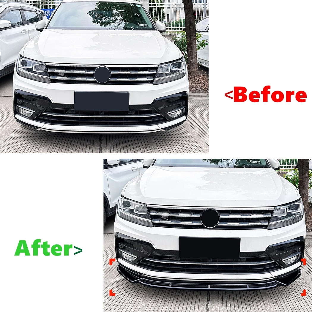 Car Bumper Spoiler Bumper Lip Car Front Bumper Lip Spoiler For Volkswagen Tiguan MK2 Rline