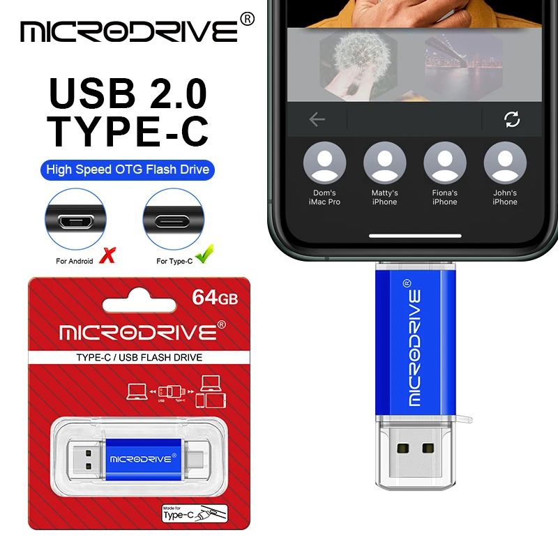 OTG 타입 C USB 플래시 드라이브 실제 용량 8GB 16GB 32GB 64GB 128GB USB 마이크로 펜드라이브 스마트폰용