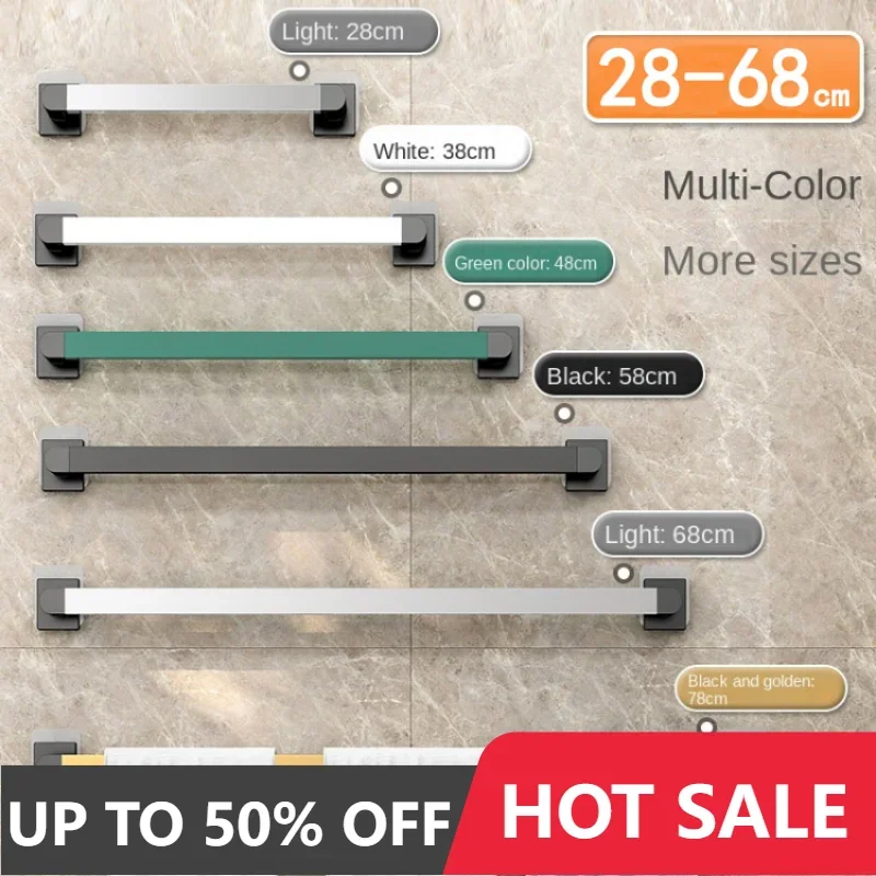 

Bathroom towel rack perforated stainless steel towel rod Bathroom hanging rod Door slipper hanging rod Wall hanging accessories
