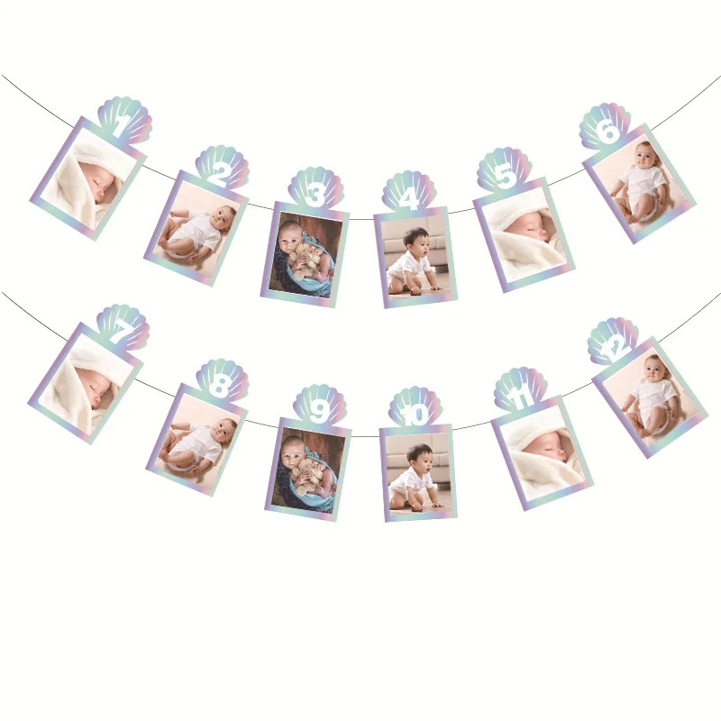 

Фоторамка на первый день рождения ребенка с тематикой океана, фотография, флаг, вытягивающий день рождения, фотография, украшение для стены