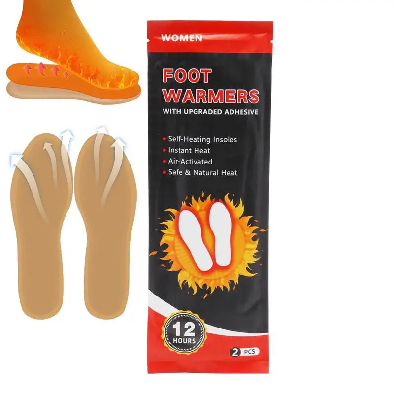 1 Pair Heated Foot Insoles Long-lasting Heat Shoe Pad Air Activated Insole Winter Foot Warmer For Home Outgoing Commuting