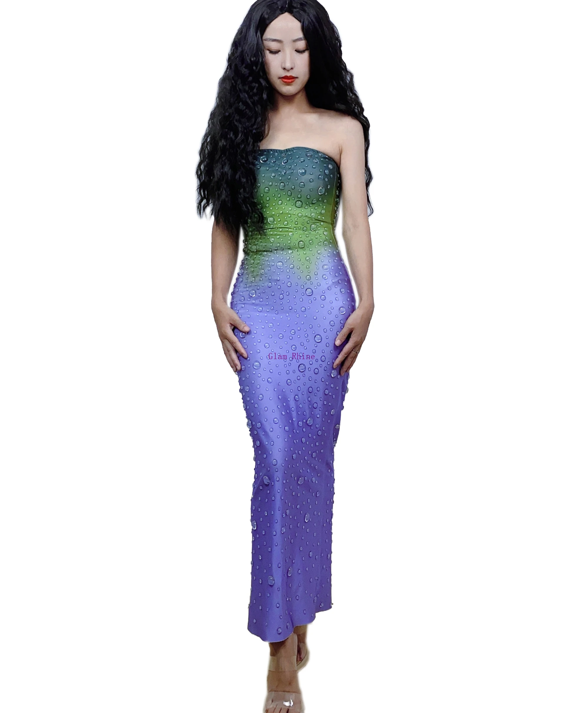 

Crystal Bubble Overall Marine Organism Style Bodysuit Women's Music Festival Dress Rave outfits