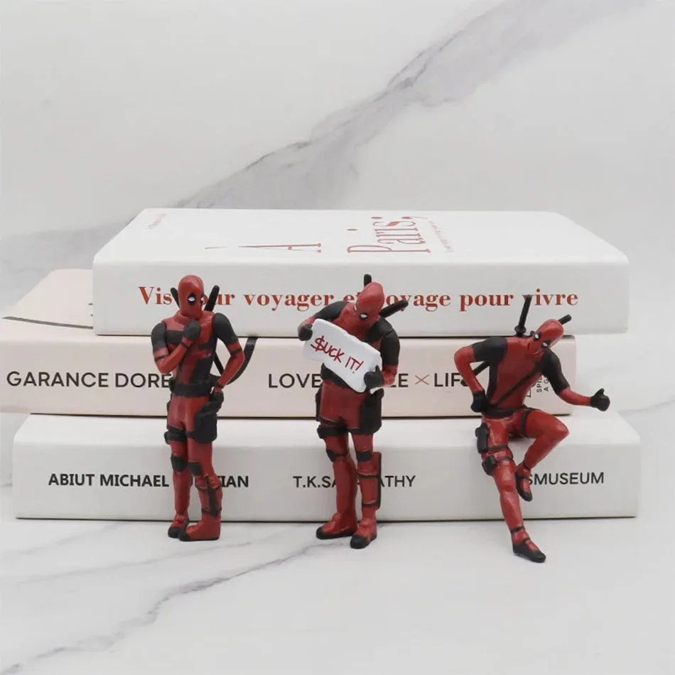 Neue Anime Deadpool Action Figure Auto Innen Dekoration Spielzeug Sitzen Modell X-Men Mini Figur Anhänger Auto Zubehör Kind geschenk – Detail 7