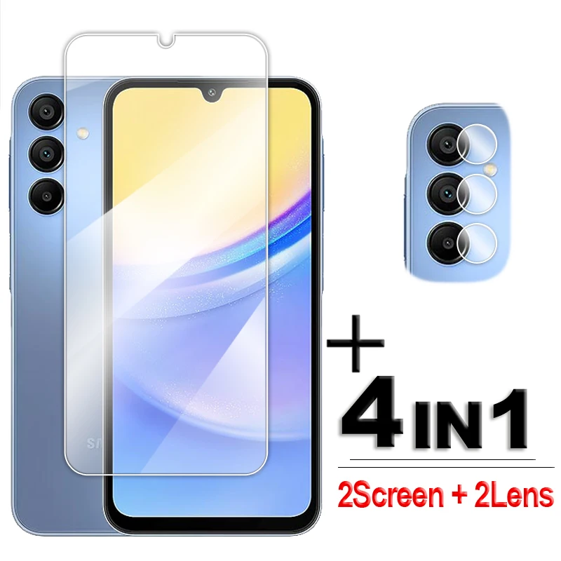 For Samsung Galaxy A15 5G Glass 6.5 inch Full Glue Clear 9H Screen Protector For Galaxy A15 Tempered Glass For Samsung A15 Film