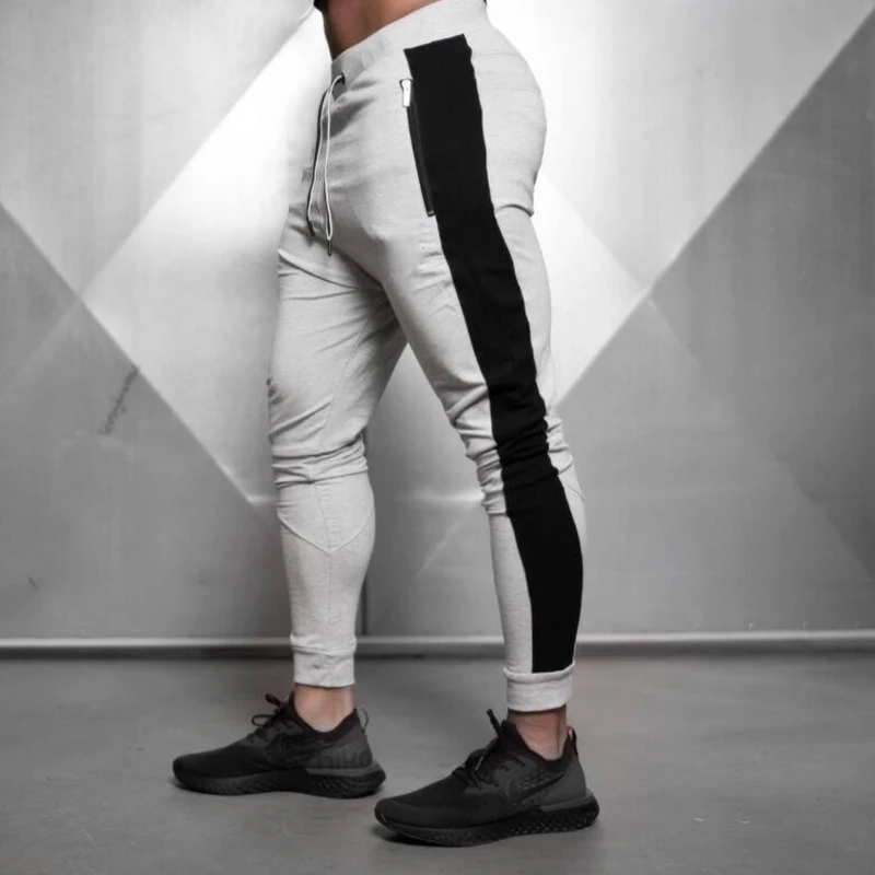 

Autumn Joggers Men pants Cotton Casual sports Sweatpants Male Solid patchwork black Harem pants Bodybuilding Trousers Sportswear