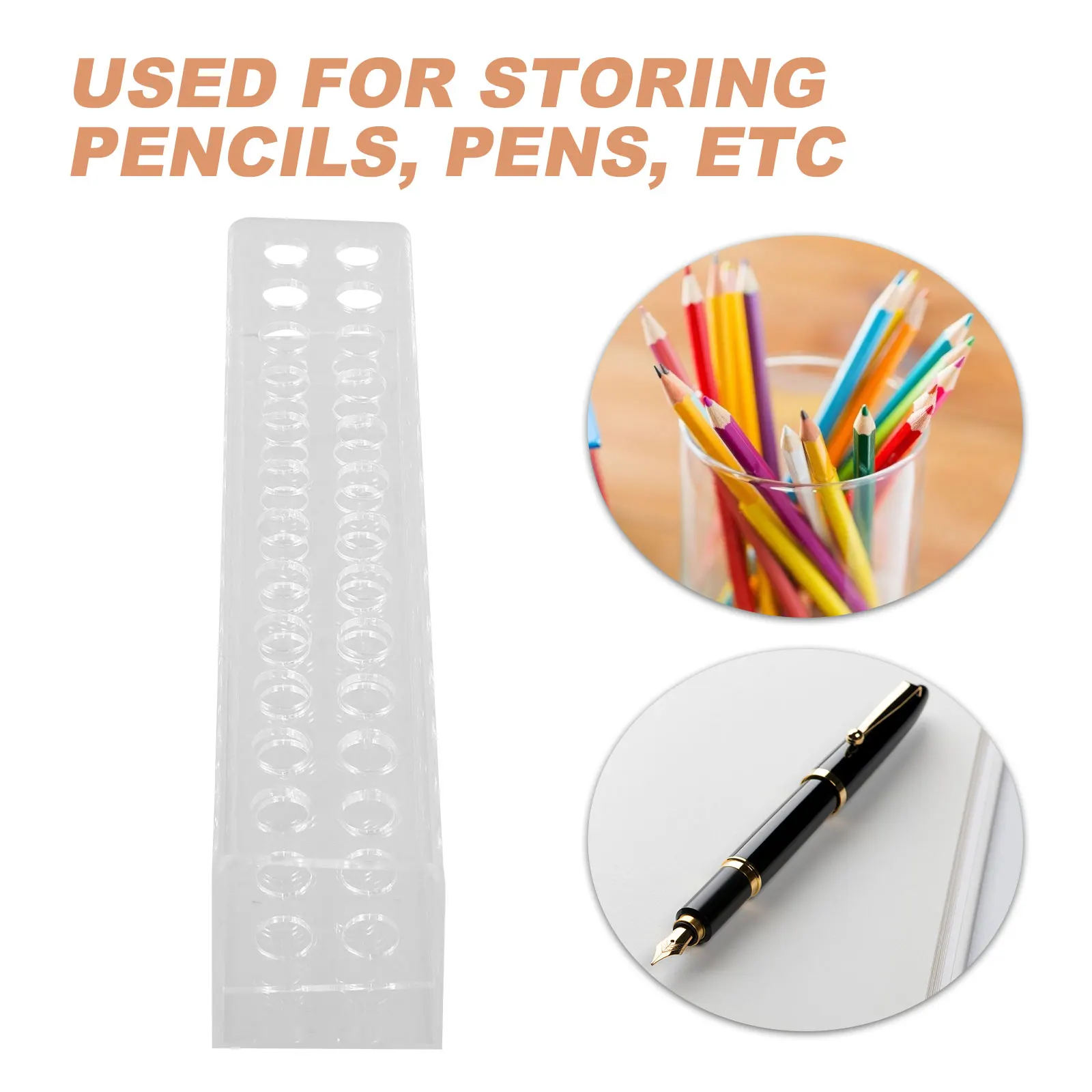 Acrylic Pen Holder Large Capacity Pencil Display Stand Crayon Paintbrush Storage Shelf Desktop Organizer School Office Access pen holder,desk organizer,pen and brush holder,desk storage rack,brush holder