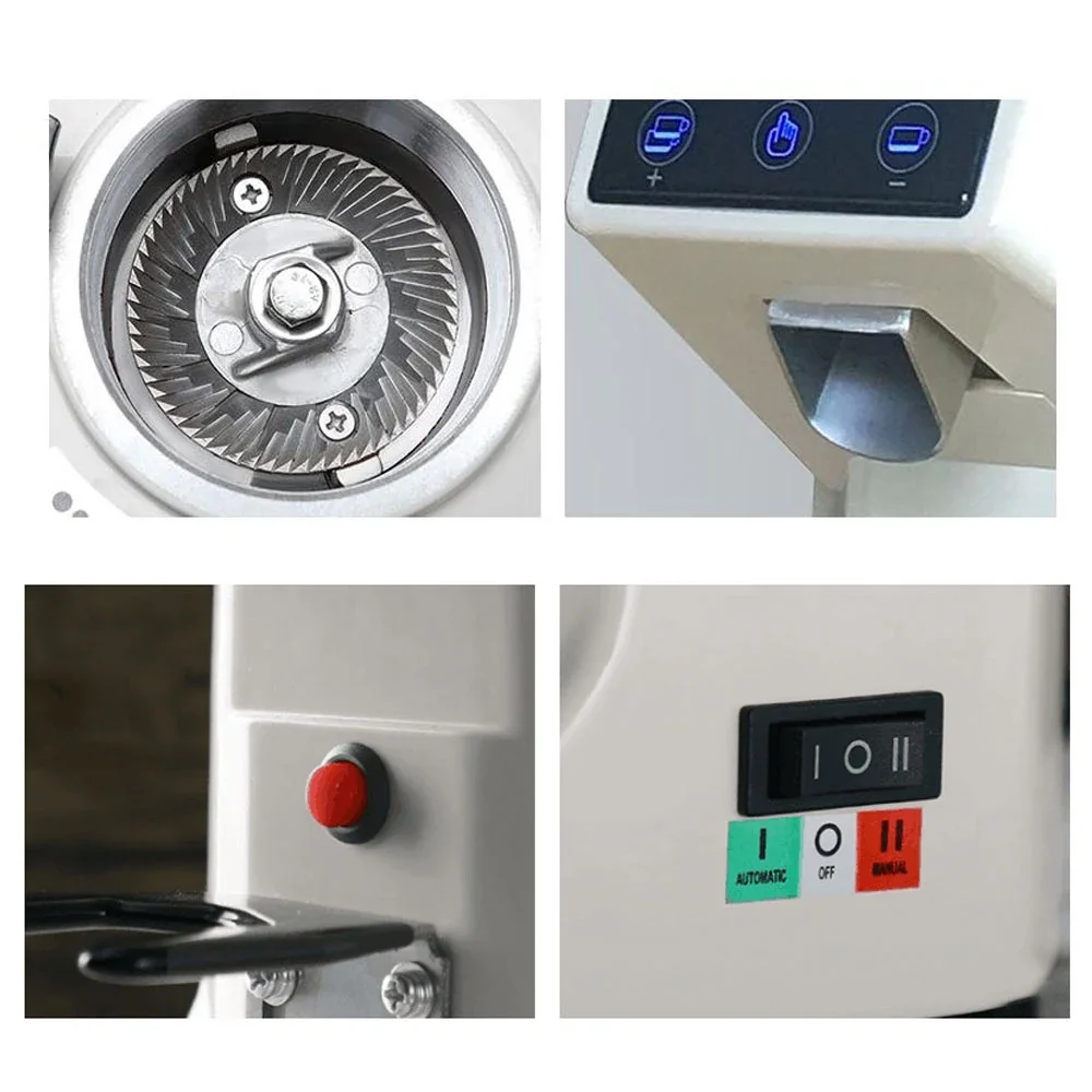 ITOP Coffee Grinder Touch Screen Timing 60mm Flat Burr Aluminum Alloy Housing Commercial Household Espresso Machine 110V/220V 3