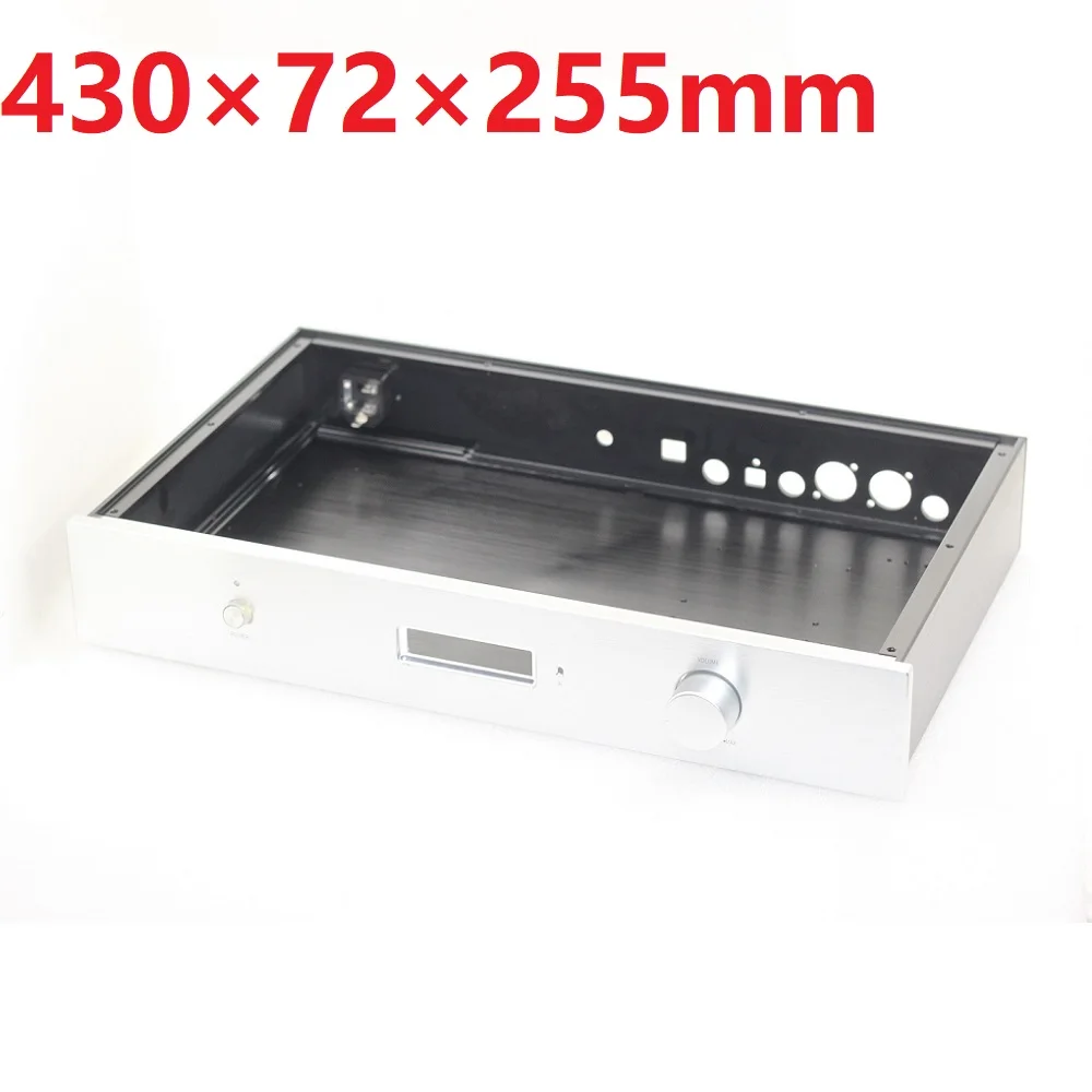 

AK4497EQ DAC Chassis 430*255*72mm DIY Anozied Aluminum Power Amplifier Enlcosure Decoder Case Hi End Front Window Shell Hifi Amp