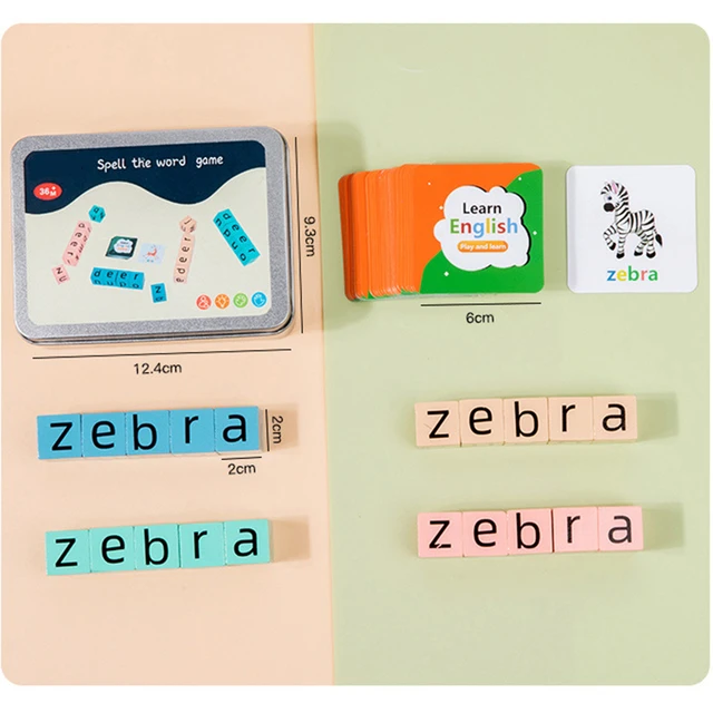 Blocs en bois jeu d'orthographe mots croisés jouet éducatif cadeaux