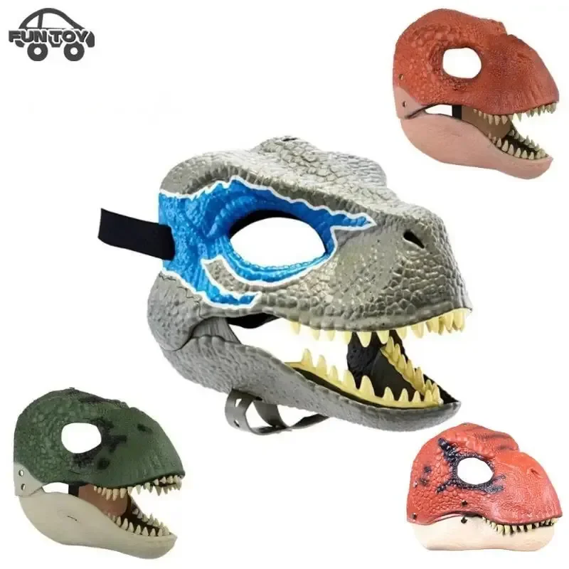 

Halloween Dinosaur Mask Play Props Jurassic World Raptor Dinosaur Mask Halloween Cosplay Costume For Kids Festival Carnival Gift