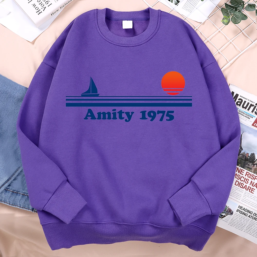 Amity 1975 The Sailboat Of Hope Hoodie Men Fashion Fleece Streetwear Hip Hop Sweatshirt Casual Loose Hoody Crewneck Hoodies