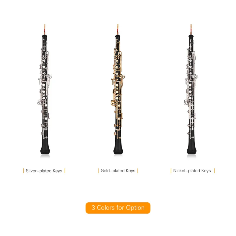Professional Oboe C Key Semi-automatic Style Silver-plated Keys Woodwind Instrument Oboe Reed Gloves Leather Case Carry Bag