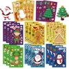 8Pcs Puzzle Cartoon Christmas Snowman Party Make a Face Stickers Handicrafts Waterproof Stickers 2