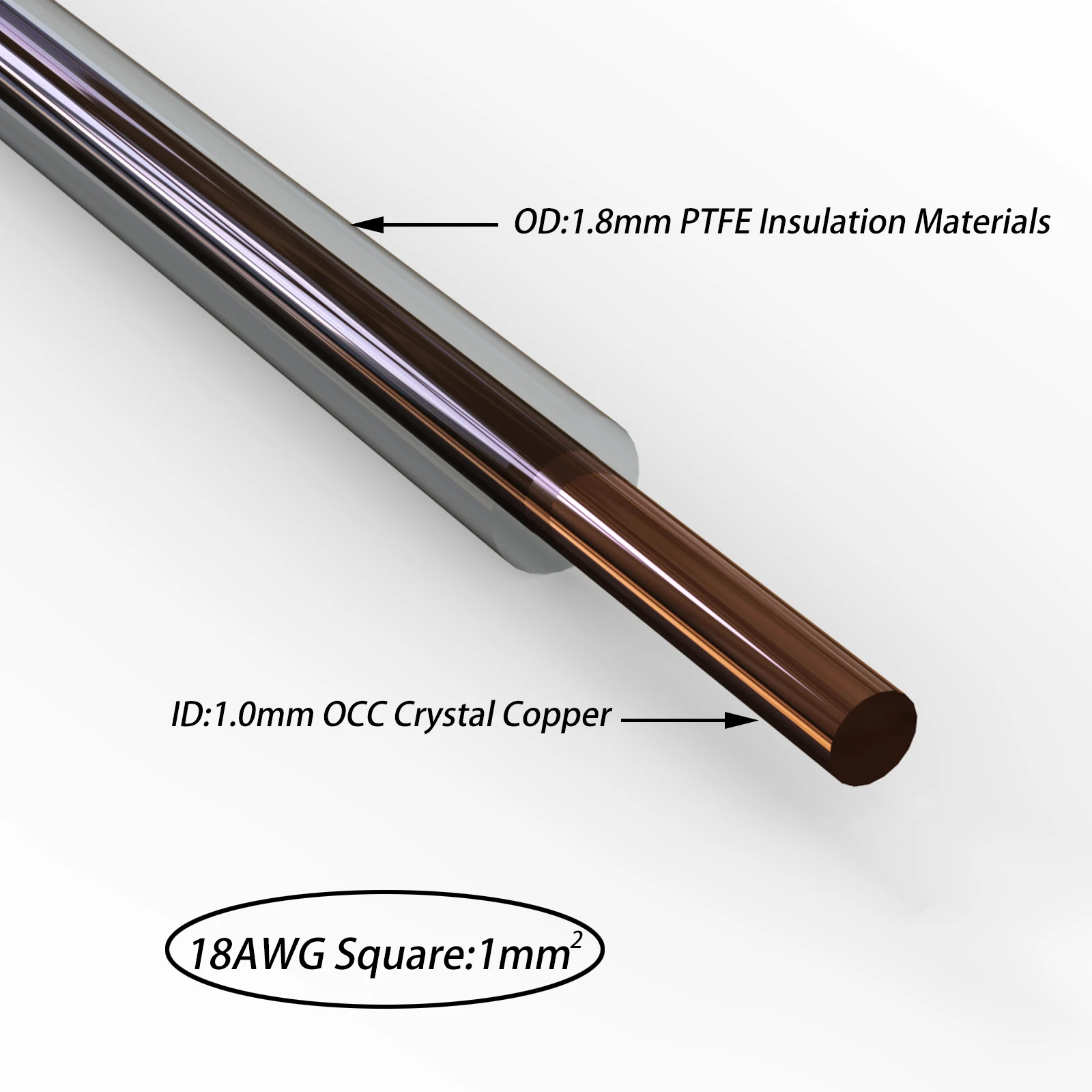 Preffair Nano Ag elevata purezza 5N cristallo rame argento placcato 99.9998% cavo PTEF isolamento cavo Audio altoparlante di alimentazione