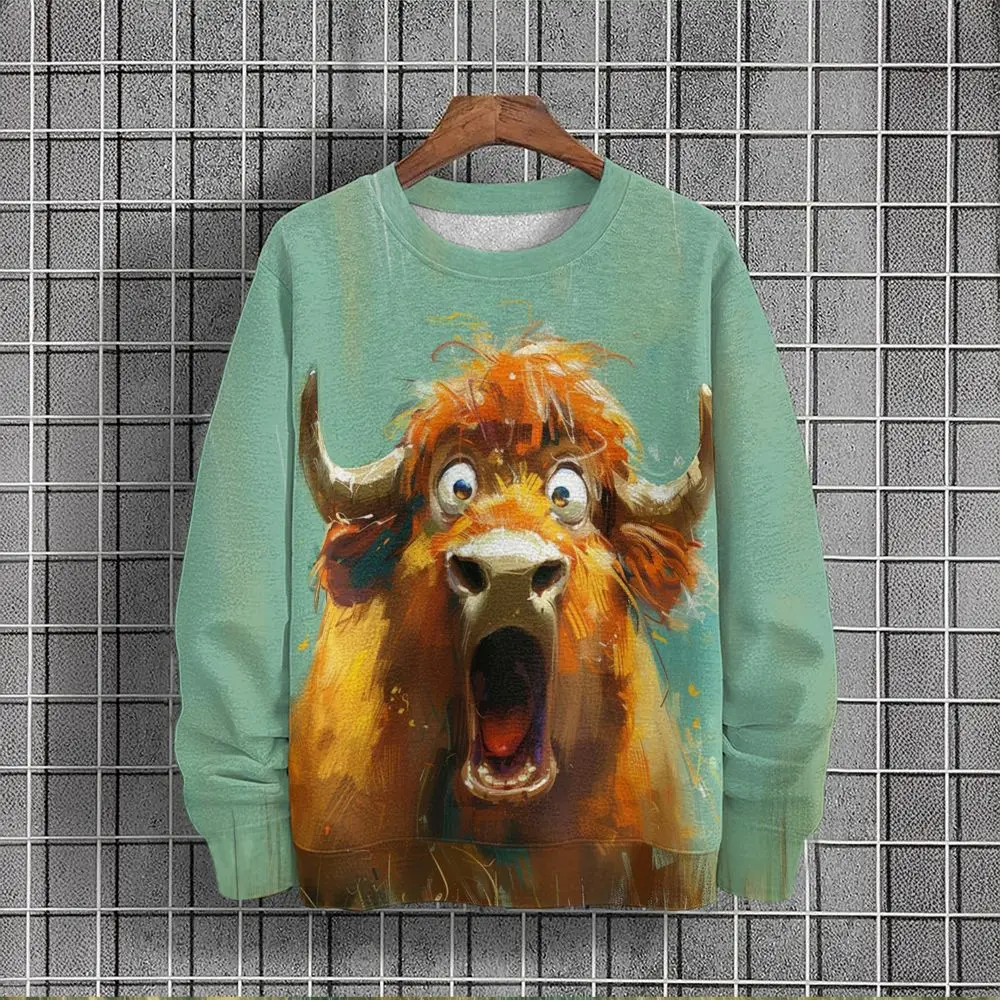 thumbnail image 1 of Suéter de otoño e invierno para hombre con estampado 3D de animales, suéter deportivo para ciclismo, suéter cálido, moda urbana, informal, parodia para hombre, 1 of 5