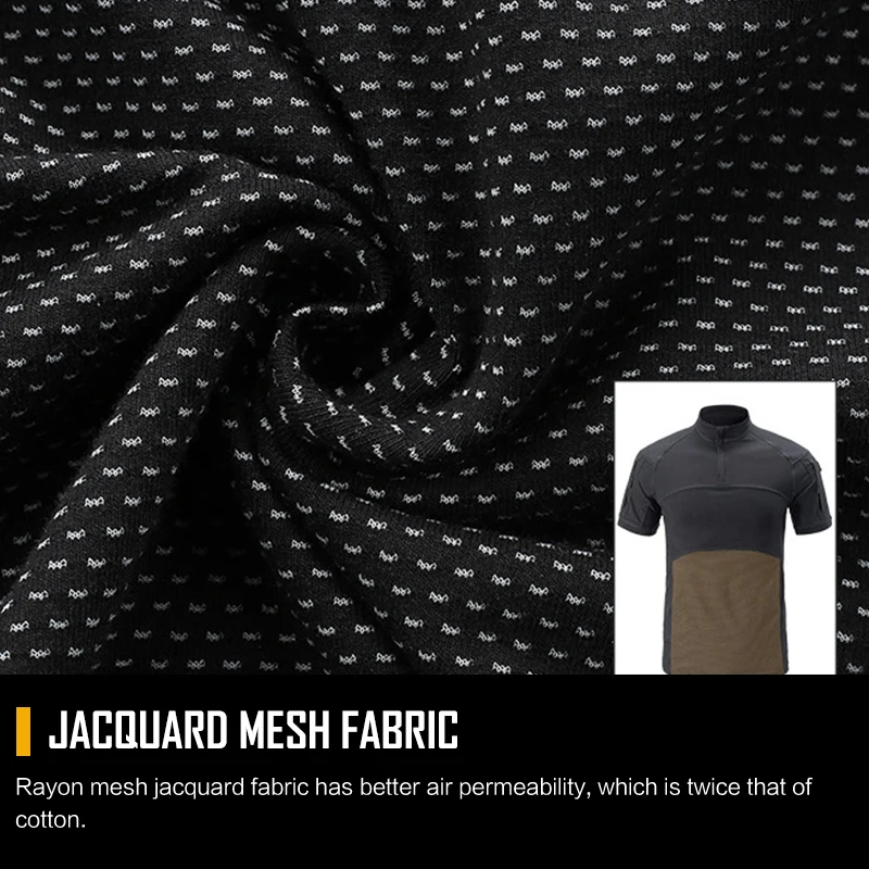 Camo Tactical Shirt with Short Sleeves Outdoor Sports&Adventures Breathable Cotton Blend Fabric Resilient & Durable 3104