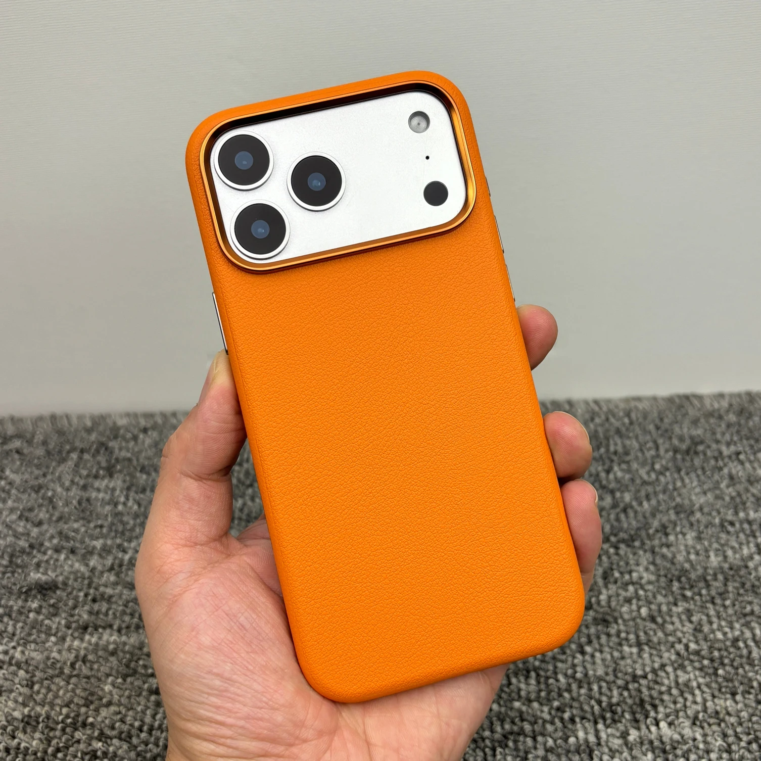 Luxury Business Leather Magnetic Phone Case with AI Camera and Shockproof Magsafe Cover