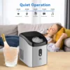 Countertop Ice Maker with Soft Chewable Ice, Portable Ice Maker with Self-Cleaning, 33Lbs/24Hrs, One-Key Operation 3