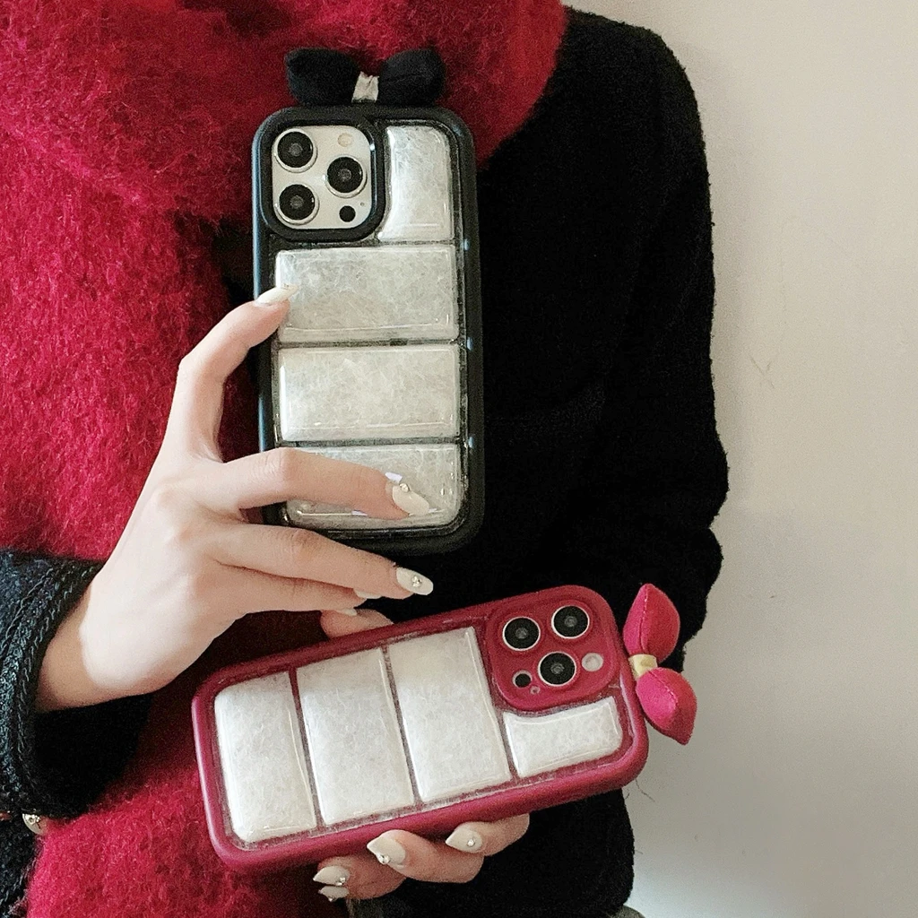 

Стереоскопический чехол с бантом для iPhone 15 14 13 12 11 Pro Max