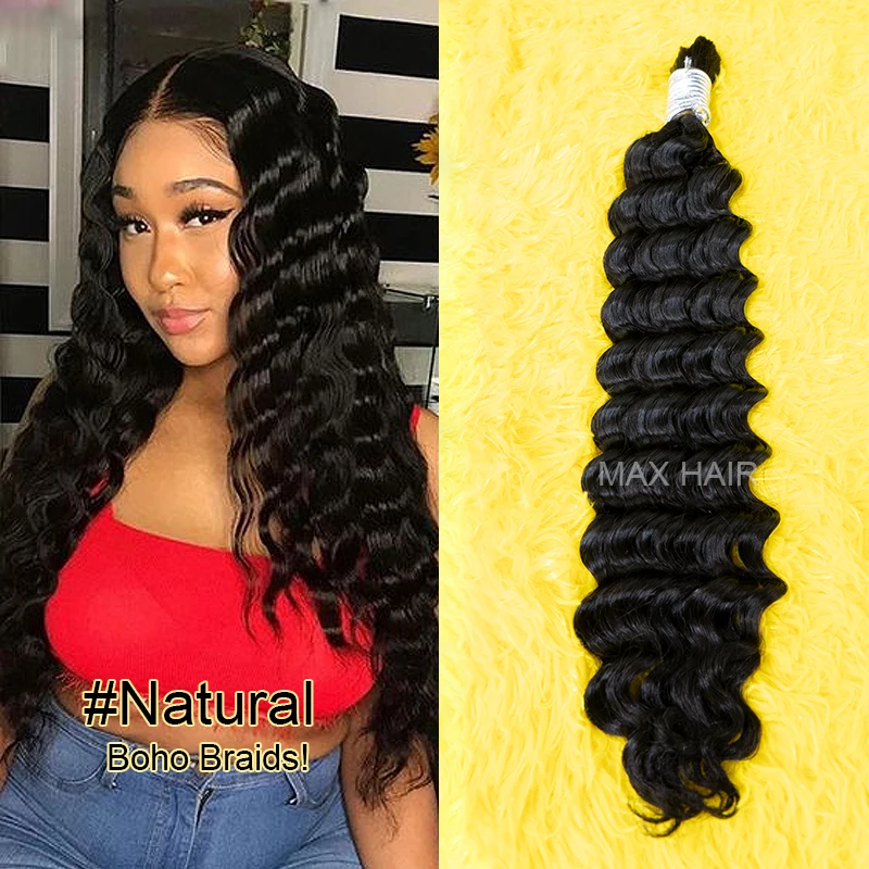 

Deep Wave Hair Bulk 100g Human Hair For Braiding 100% Unprocessed No Weft Human Hair Bulk Extensions Brazilian Virgin Hair