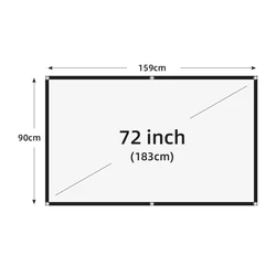 VEIDADZ Soft High-Density Portable Foldable Projector Screen for Outdoor Movies, 60-200 Inch, White & Crease-Resistant