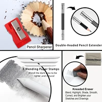 Набор для рисования, 29–70 шт., набор для рисования — товары для творчества, для взрослых художников с 3-цветным альбомом для рисования, графитом, пастелью, угольными карандашами — изображение 4