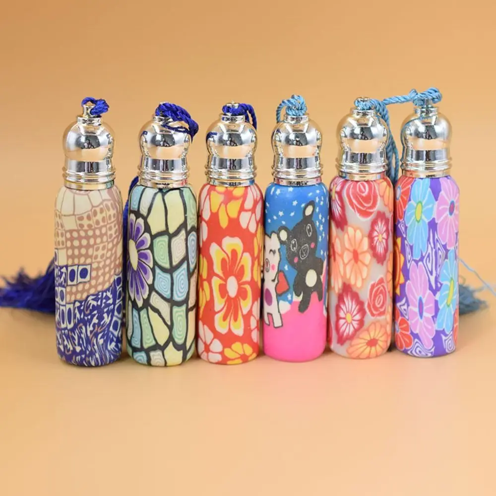 2Pcs Flower Pattern Refillable Glass Essential Oil Roller Bottles With Roller Ball for Fragrance Perfume Portable Roll on Bottle filter for deerma vc01 handheld vacuum cleaner accessories replacement filter portable dust collector 2pcs filter for deer