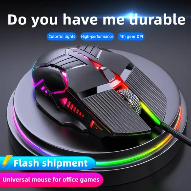 Ergonomic Wired Gaming Mouse USB Computer Mouse Gaming RGB Backlit Gamer Mouse 6 Button LED Silent Mice for PC Laptop 2